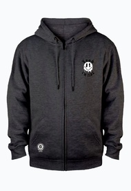 Jaket Distro sweater Hoodie Resleting zipper Pria Fleece Tebal ZERO SECOND warna merah tua smaile