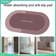 livecity|  Soft Bath Mat Soft and Absorbent Diatomaceous Bath Mat Anti-slip Shower Rug for Modern Bathroom