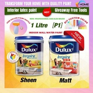 NEW 1L (P1) ICI DULUX Inspire Interior Smooth Sheen / Matt Finish Paint Cat Dinding Dalam Rumah Bili