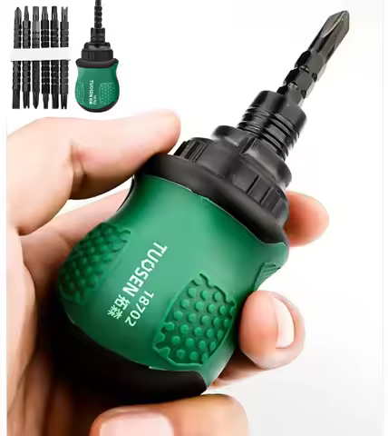 TUOSEN Ratchet One Word Screwdriver Sets Manual Magnetic Phillips Slotted Telescopic Double Head Scr