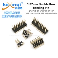 (1-5pcs) 1.27mm Double Row Bending Pin Female Header 2* 2P 3P 4P 5P 6P 7P 8P 10P 12P 13P 15P 20P 25P