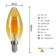 LED Edison Bulb Candle Light Crystal Light Warm White Light C35 Pull Tail Tip Bulb Bulb White White 