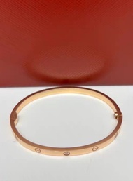 正品Cartier love Bracelet卡地亞love玫瑰金窄版六鑽手镯/手鈪，Size:16碼 全套/另有16～20可咨詢