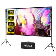 Upgraded Projector Screen with Stand Portable Projection Screen lejiada 16:9 4K HD Projections Movie