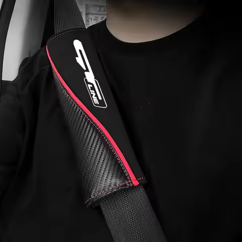 2Pcs Leather Car Safety Belt Cover Shoulder Protector Pads for Hyundai KIA Peugeot GT LINE K3 K4 K5 