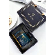 Crown Coffee Mug Set Gift Box Company Anniversary Valentine Doorgift Hadiah Couple Hantaran Kahwin