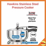 Hawkins Stainless Steel HSS3W Wide Pressure Cooker, 3 Litres, Silver