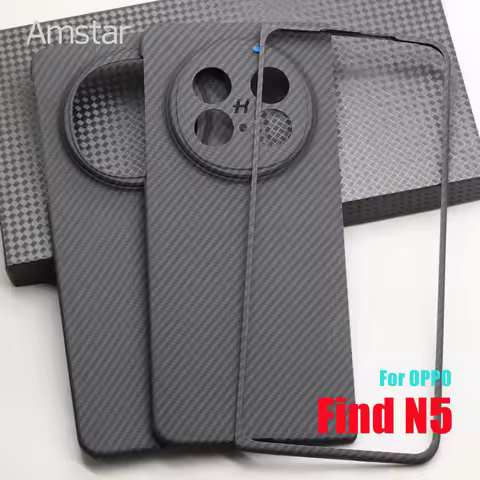 Amstar Carbon Fiber Phone Case for OPPO Find N5 Foldable Cover Ultra-thin Aramid Fiber Find N5 Fold 
