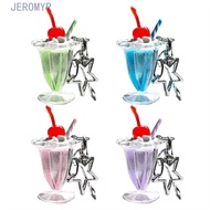 JEROMY5R Cherry Cream Cup, 3D Simulation Anti-lost Ice Cream Key Chain, INS Style With Star Cute Kaw