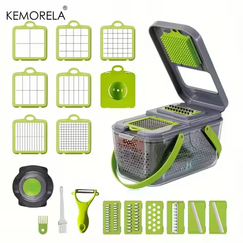 A Set Of 22-Piece Vegetable Cutter, Multifunctional Fruit Vegetable Cutter, Manual Food Grater, Cont