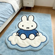 [PREORDER] Miffy Faux Cashmere Cloud Carpet 60 田 60 cm / 80 田 80 cm | Anti-Slip Bedroom Carpet