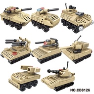 Heavy Armor Military Tank Model Building Blocks 8-in-1 Combination Assembly Educational Toys for Chi