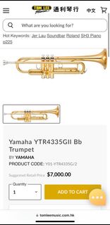 Yamaha b-flat trumpet 小號(ytr4335GII)