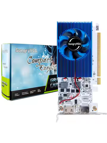 SongryVGA GT 1030 Low Profile Graphics Card,2/4GB GDDR4 64bit PCIe 3.0 HDMI DisplayPort Outputs GPU