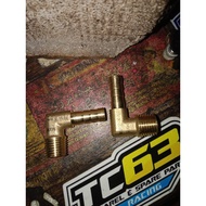 nepel kuningan L bengkok oil cooler 1/4 drat 14