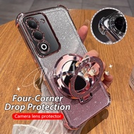 For OPPO A6i Pro 5G Plating Glitter Mirror Holder Silicone Shockproof Case For OPPO A6 Pro A6s A6x A