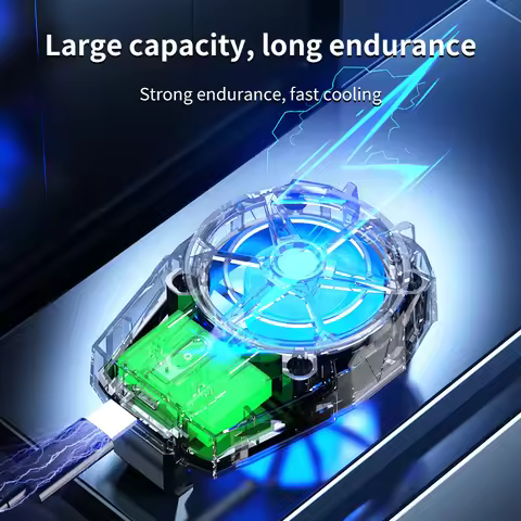 Phone Cooling Case PUBG Mute Mini Cooling Radiator 3-gear Adjustable Rechargeable 7-blade Turbine Su