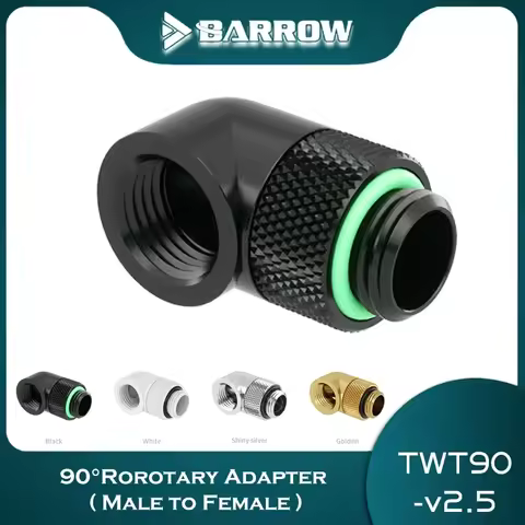 Barrow 4 Colors 90 Degree Rotatable Adapter (M-F) 360 Rotary joint Water Cooling tube Angled Fitting