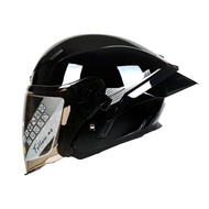 ZEUS ZS 631 BLACK/BS2 SIL HALF FACE DOUBLE VISOR