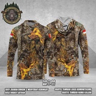 Produk Original Jersey Camo Custom Kerah Hoodie Hntf 186 / Kaos Hunting / Baju Perbakin / Baju Kamuf