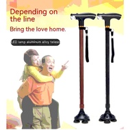 Cane telescopic folding crutch walker for the elderly crutch small four feet with light aluminum alloy crutch