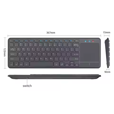 Wireless Keyboard Built in Trackpad Touch Keyboard for Tablet Smart Computer