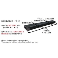 [2.3MM+/- (THICKNESS)] - [1" X  2"] [BUY 6M--> CUT TO 3PCS 2M] RECTANGULAR HOLLOW COLD ROLLED / MILD