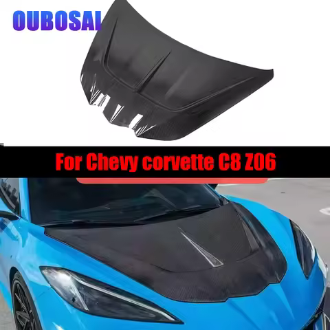For Chevy corvette C8 Z06 2020+ Carbon Fiber Cover Hood Engine Cover Hood Car Headliner Hood Cover b