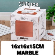 250Pcs 16x16x15CM 6.4inch cake box free cake board
