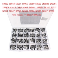 200-900PCS/BOX TO-92 Transistor Assortment Set BC547 BC327 BC337 2N2222 3904 3906 C945 PNP/NPN Trans