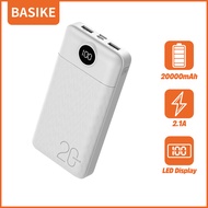 Power bank powerbank fast charging BASIKE asli Kapasitas nyata 20000mAh Dengan tampilan daya LED Kel