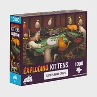 【GoKids】爆炸貓1000片拼圖: 賭桌上的貓 英文版 Exploding Kittens 1000 Piece Puzzle Cats Playing Craps