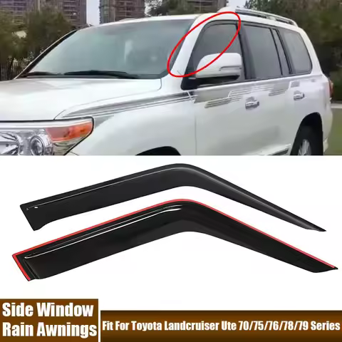 Car Accessories 2Pcs/Set Side Window Visors Rain Awnings Shelters Fit For Toyota Landcruiser Ute 70/
