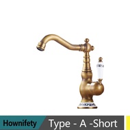 Antique Kitchen Faucet Hot and Cold Water Mixer Tap Single Hole Retro Bathroom Faucet Ceramic Rotata
