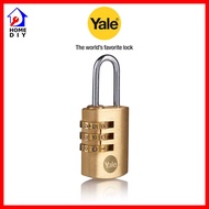 Yale Y150B/22/120/1 Brass Combination Padlock -  22mm Resettable 3 Dial Pad Lock