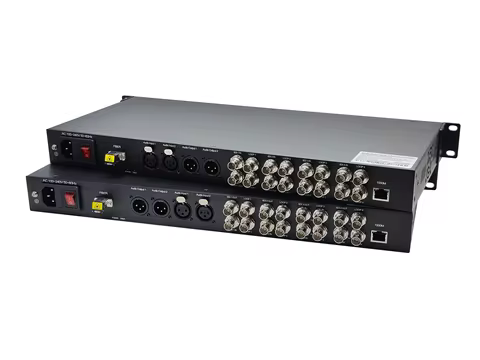 OB Van TV Broadcasting 8 channel 3G SDI ASI to Fiber Converter with Audio/ Ethernet over Single Fibe