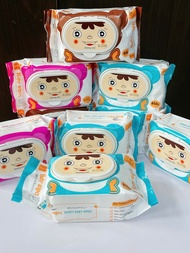 Combo 10 gói Khăn giấy ướt Baby Wipes không mùi 650g khổ giấy lớn và dày đa năng tiện lợi - Hie en S