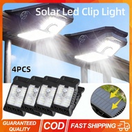4PCS Solar Clip Light Waterproof Motion Body Sensor Led 3 Lighting Mode Lights Yard Lawn Patio Porta