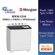Morgan 14KG Semi Auto Washing Machine with Low Noise Motor MWM-1516