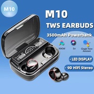 M10 Headphone TWS Earphone Bluetooth With Microphone For Wireless Earbud HIFI Waterproof In-ear Bass