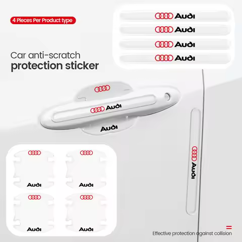 4/8Pc PVC Decal Car Door Handle Bowl Anti-scratch Sticker For AUDI A1 8X A3 8P 8L A4 B6 B7 B8 A5 A6 