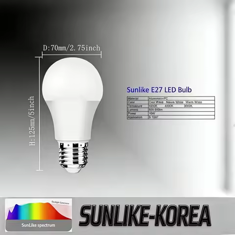 1PCS SunlikeKorea E27 LED Bulb 5W 110-240V 420lm 3000K 4000K 5000K Flicker Free Safty For Eyes Sleep