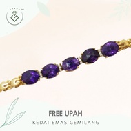 [Kedai Emas Gemilang] 500238 {YS} Stones & Diamonds Gold Bracelet (17Cm)(23.81G) [750 Gold]