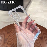 Roazic rõ ràng Ốp điện thoại chống sốc cho Huawei y7a đơn giản bốn góc chống mòn TPU Silicon mềm chố