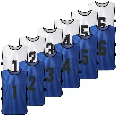 12PCS Adults Youth Soccer Pinnies 2 Colors Quick Drying Football Team Jerseys Sports Scrimmage Socce