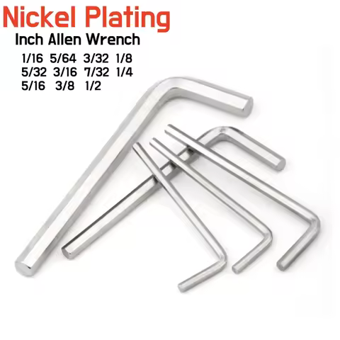 1~20X Inch Allen Key L Shaped Silver Flat Head Hex Wrench 1/16 5/64 3/32 1/8 5/32 3/16 7/32 1/4 5/16