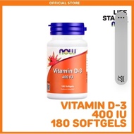 Now D3 400 IU 180 softgels d-3 400 400iu bone health supplements immune system booster