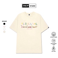 Oversize ChillUp Studio BST92 T-shirt Printed with Shin Pencil Boy Soft Cotton for Men and Women Loo