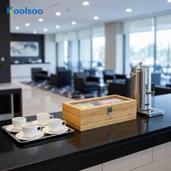 [Koolsoo] Tea Bag Organizer Multifunctional Tea Station Chest Display Wood Color