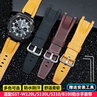 Watch Accessories Band FOR Casio GST-W120L S120 W130L S100 S110 watch bracelet Nylon &amp; Leather Watch Strap Belt